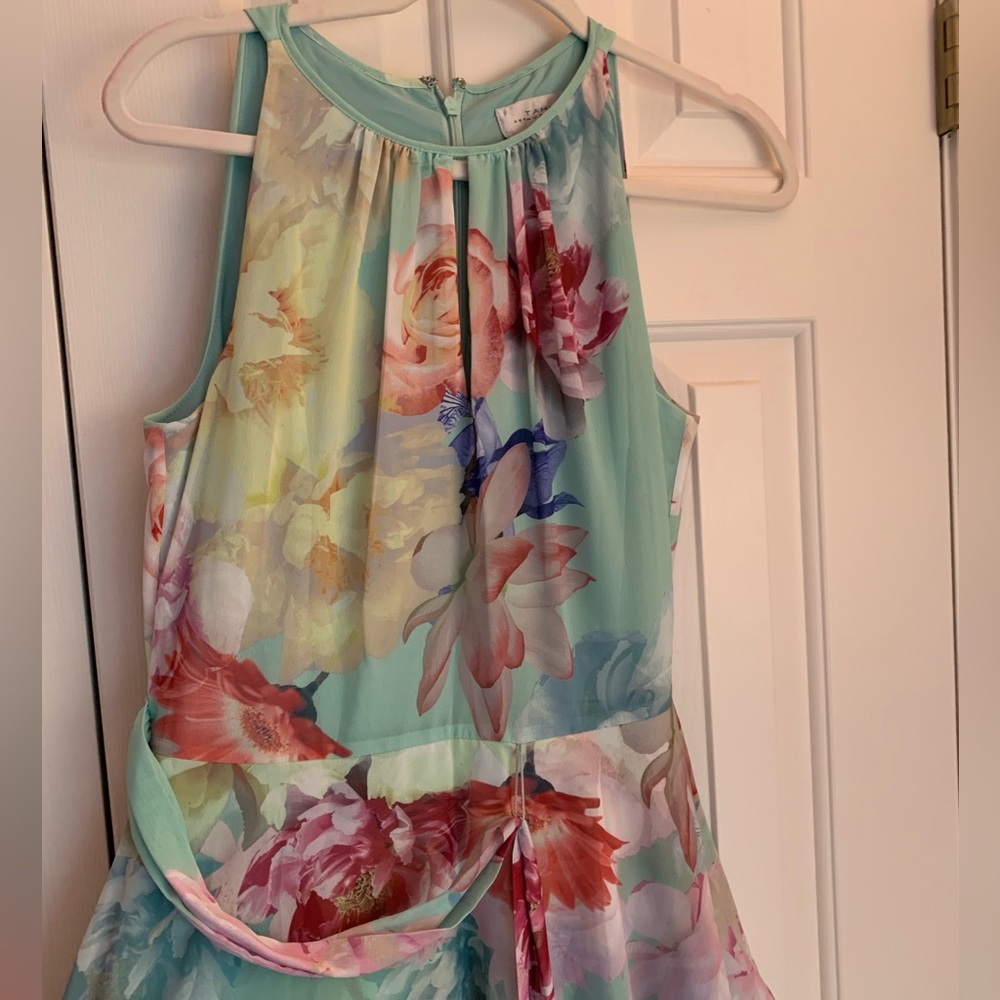 💐Tahari Arthur S. Levine mint floral maxi dress prom formal wedding guest NWOT